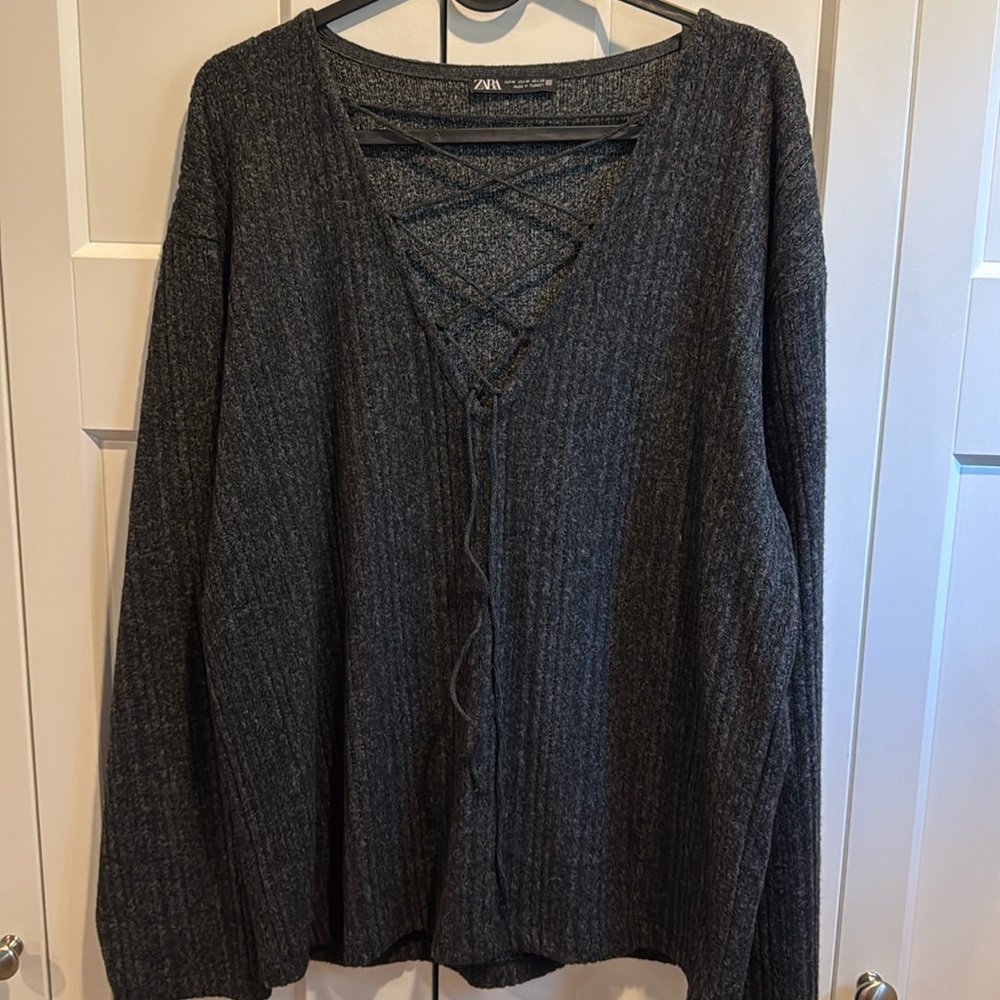 ZARA long sleeve plush t shirt
